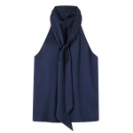 Me and Em Halterneck Top + Tie – luxury British Blue in Me and Em exclusively at Coveti