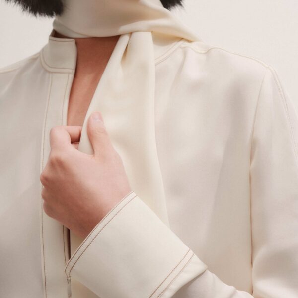 Me and Em High Neck Blouse + Tie – luxury British Ivory in Me and Em exclusively at Coveti