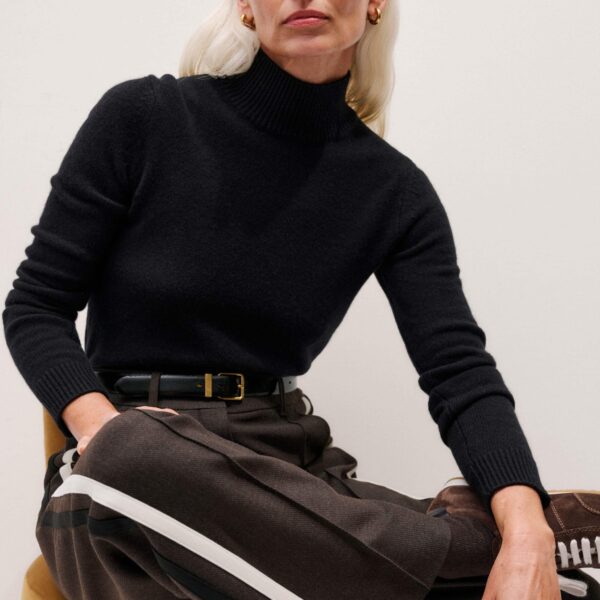 Me and Em High Neck Crop Jumper – luxury British Black in Me and Em exclusively at Coveti