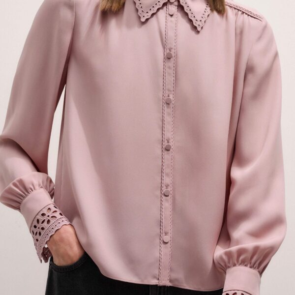 Me + Em In-The-Details Blouse – luxury British Pink in Me and Em exclusively at Coveti