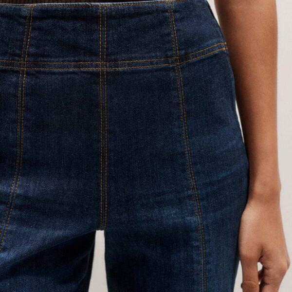 Me + Em Kick Flare Crop Travel Jean – luxury British Blue in Me and Em exclusively at Coveti