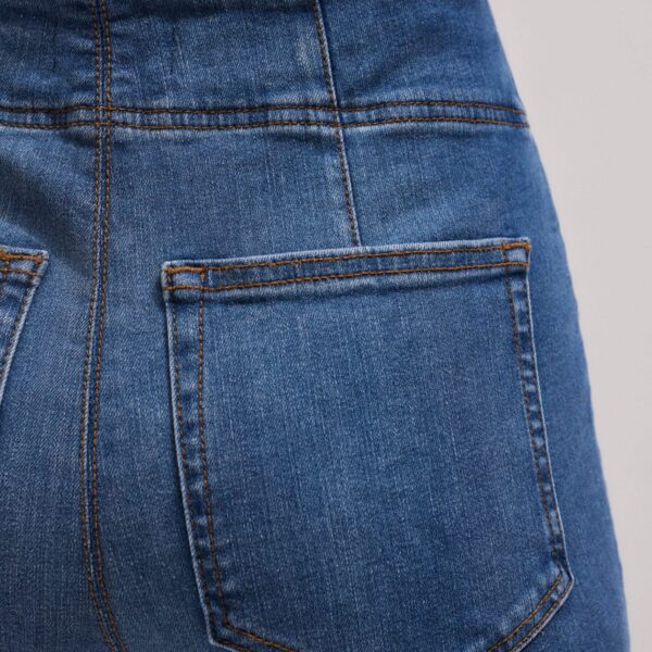 Me + Em Kick Flare Travel Jean – luxury British Blue in Me and Em exclusively at Coveti