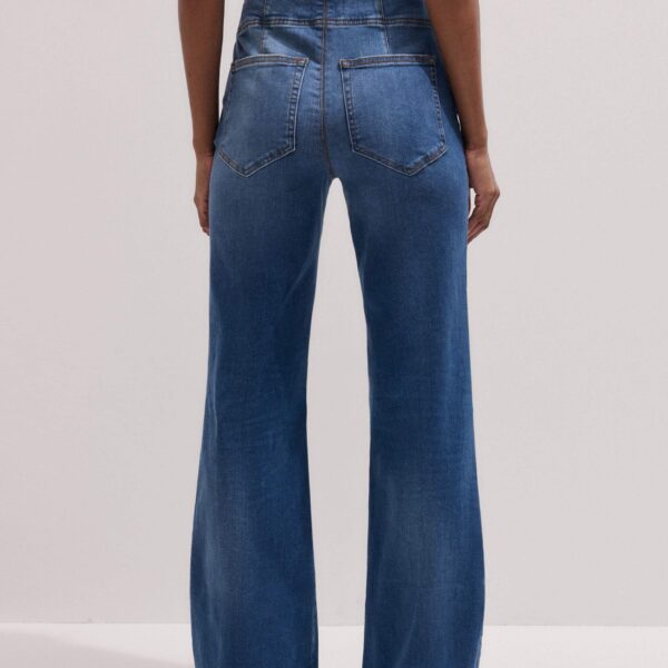 Me and Em Kick Flare Travel Jean – luxury British Blue in Me and Em exclusively at Coveti