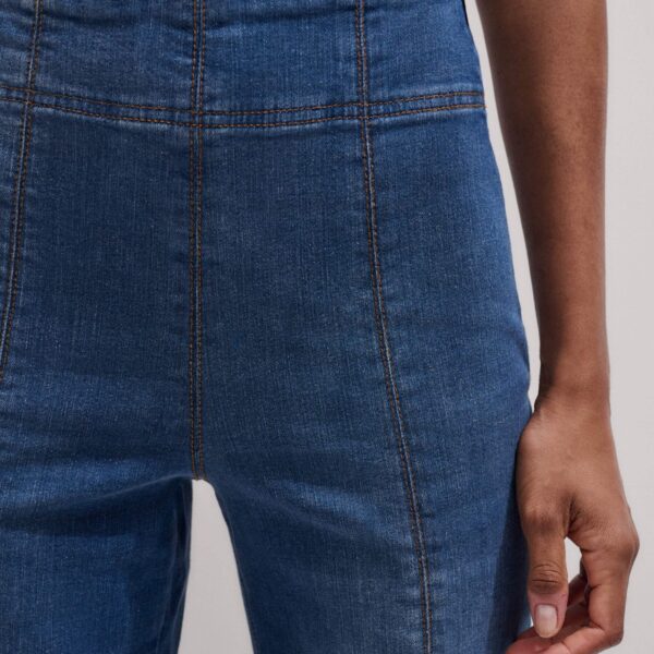 Me + Em Kick Flare Travel Jean – luxury British Blue in Me and Em exclusively at Coveti