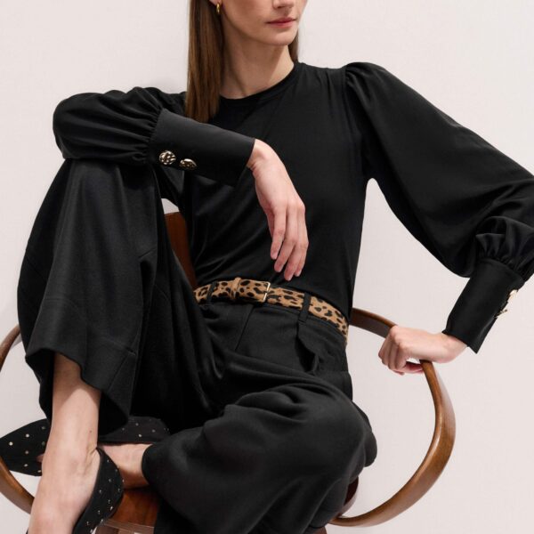 Me + Em Layering Blouse – luxury British Black in Me and Em exclusively at Coveti