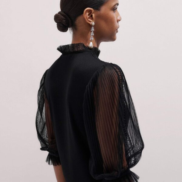 Me + Em Layering Blouse – luxury British Black in Me and Em exclusively at Coveti