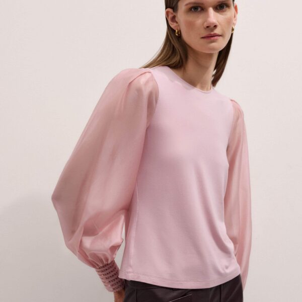 Me + Em Layering Blouse – luxury British Pink in Me and Em exclusively at Coveti