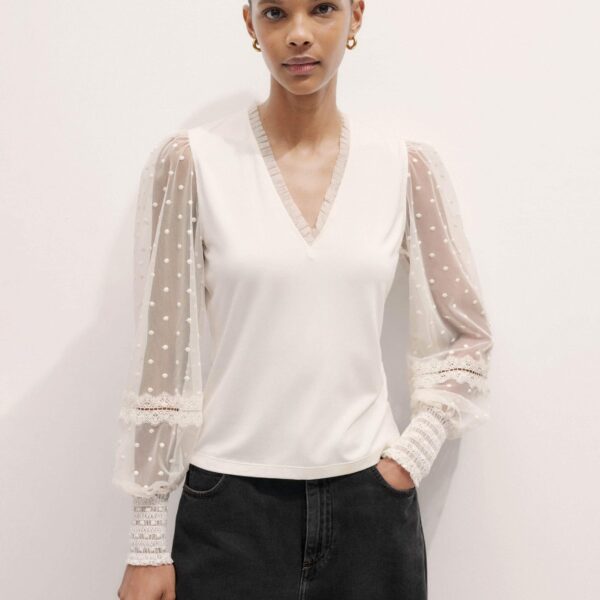 Me and Em Layering Blouse – luxury British Ivory in Me and Em exclusively at Coveti