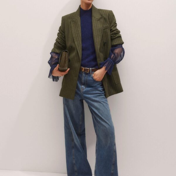 Me and Em Layering Blouse – luxury British Blue in Me and Em exclusively at Coveti
