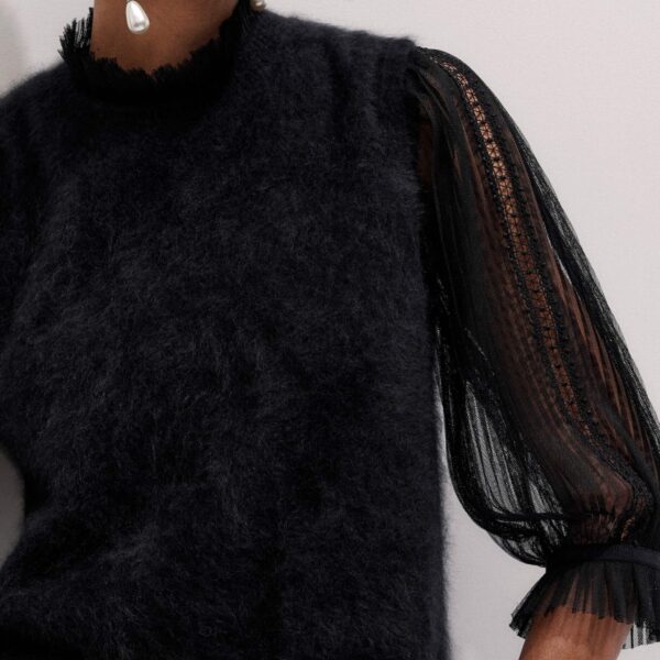 Me + Em Layering Blouse – luxury British Black in Me and Em exclusively at Coveti