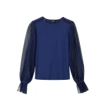 Me and Em Layering Blouse – luxury British Blue in Me and Em exclusively at Coveti