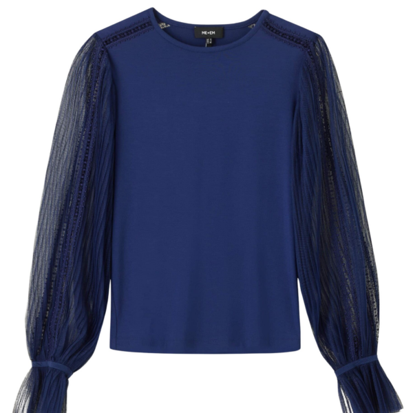 Me and Em Layering Blouse – luxury British Blue in Me and Em exclusively at Coveti