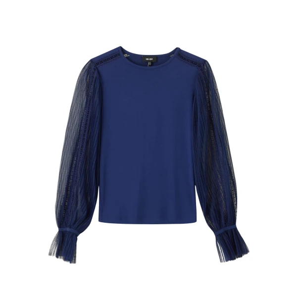 Me and Em Layering Blouse – luxury British Blue in Me and Em exclusively at Coveti