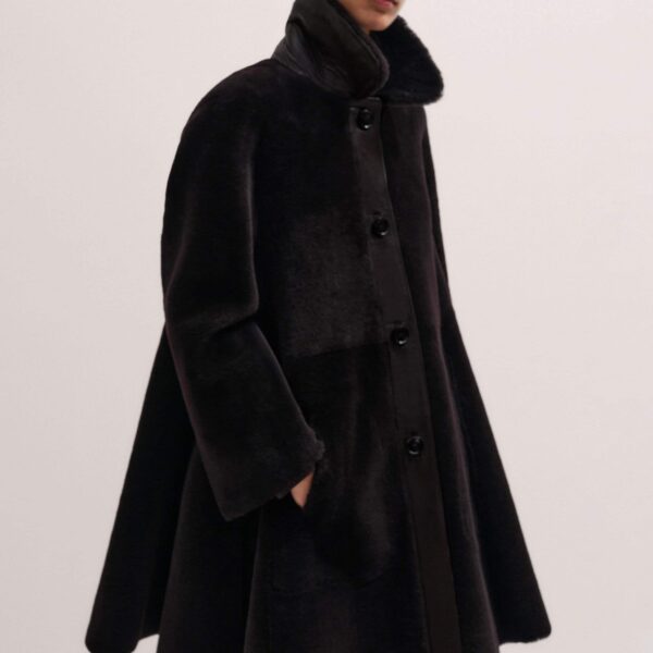 Me and Em Luxe Swing Coat – luxury British Brown in Me and Em exclusively at Coveti
