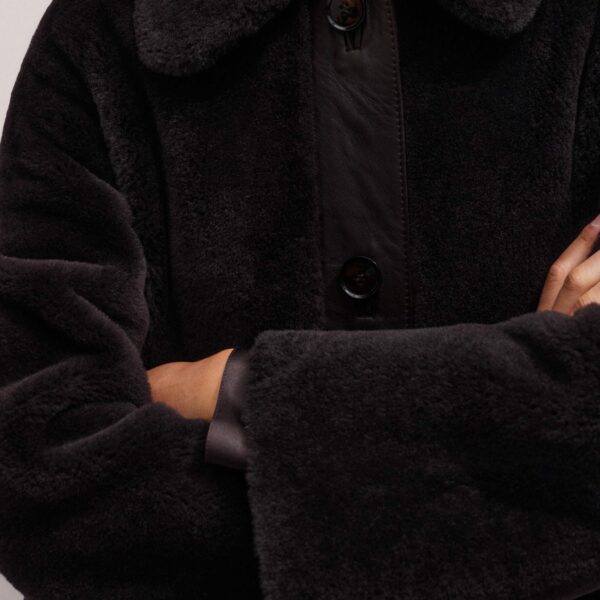 Me and Em Luxe Swing Coat – luxury British Brown in Me and Em exclusively at Coveti
