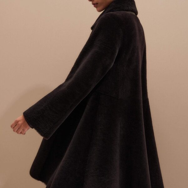 Me and Em Luxe Swing Coat – luxury British Brown in Me and Em exclusively at Coveti