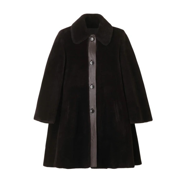 Me and Em Luxe Swing Coat – luxury British Brown in Me and Em exclusively at Coveti