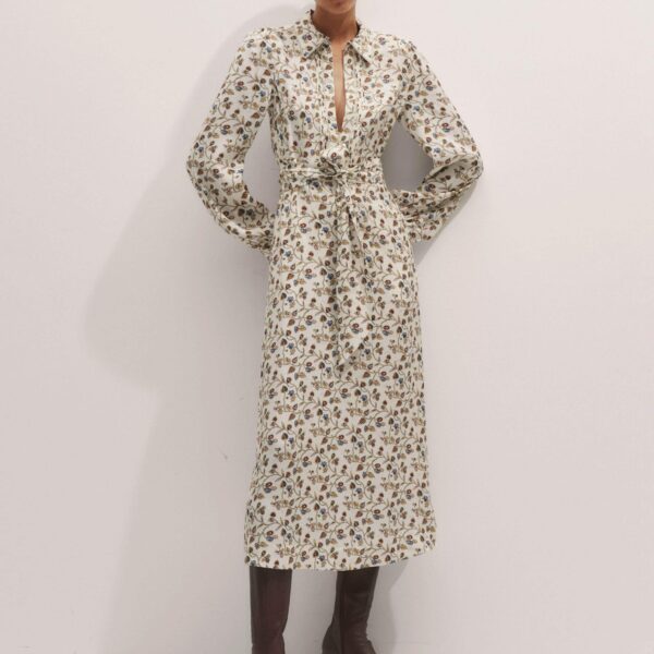 Me and Em Maxi Dress + Belt – luxury British Ivory in Me and Em exclusively at Coveti