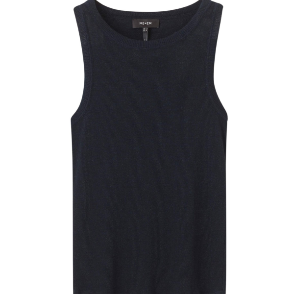 Me and Em Metallic AM-PM Tank – luxury British Blue in Me and Em exclusively at Coveti