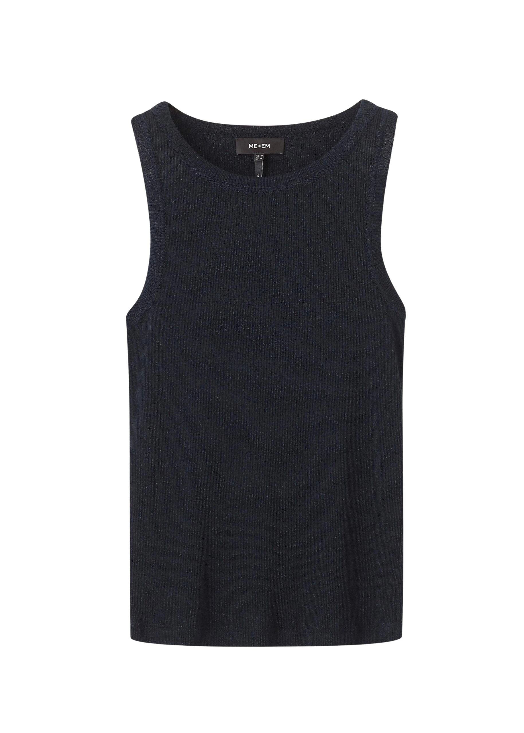Me and Em Metallic AM-PM Tank – luxury British Blue in Me and Em exclusively at Coveti