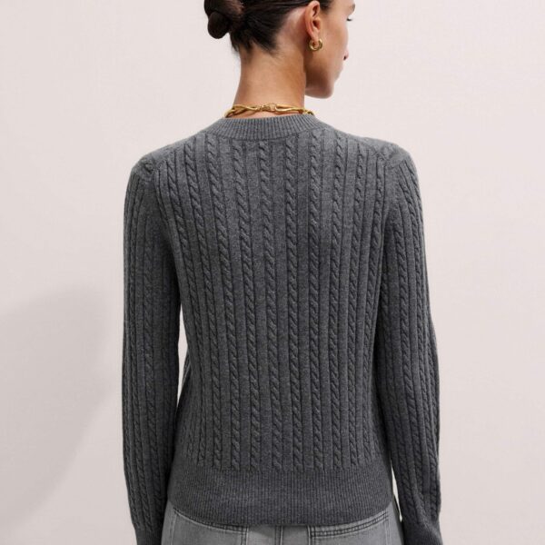 Me and Em Micro Cable Cardigan – luxury British Grey in Me and Em exclusively at Coveti