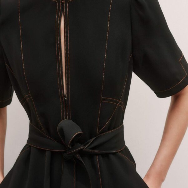 Me and Em Midi Dress + Belt – luxury British Black in Me and Em exclusively at Coveti