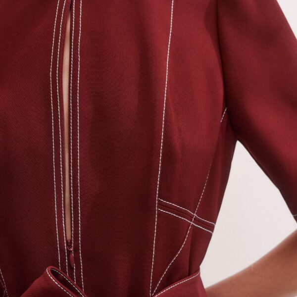 Me and Em Midi Dress + Belt – luxury British Red in Me and Em exclusively at Coveti