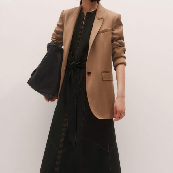 Me + Em Midi Dress + Belt – luxury British Black in Me and Em exclusively at Coveti