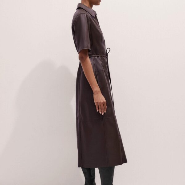 Me and Em Midi Dress + Belt – luxury British Brown in Me and Em exclusively at Coveti
