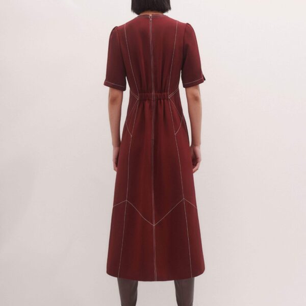 Me and Em Midi Dress + Belt – luxury British Red in Me and Em exclusively at Coveti