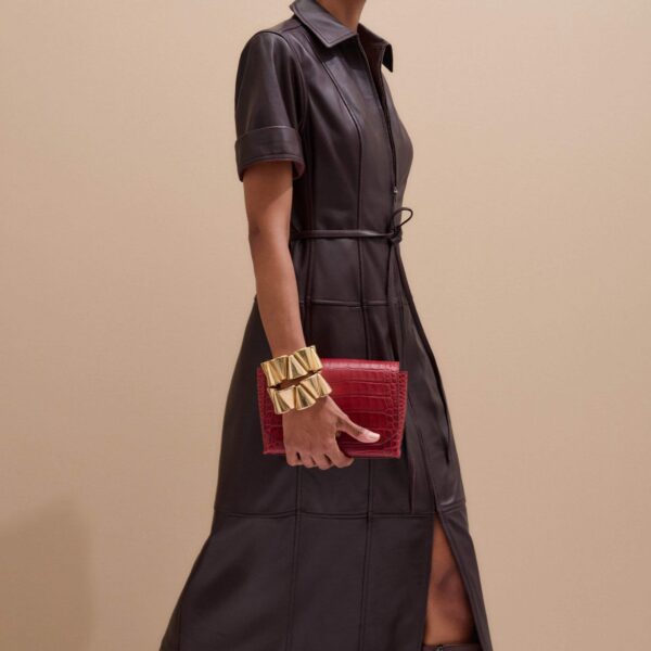 Me and Em Midi Dress + Belt – luxury British Brown in Me and Em exclusively at Coveti