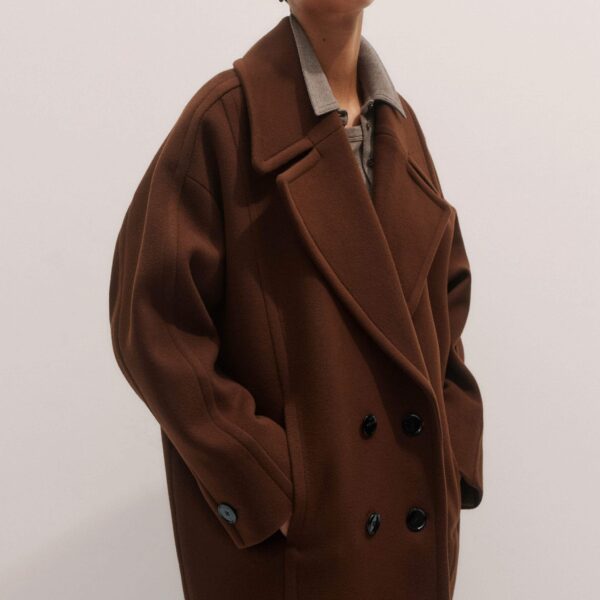 Me + Em Military Coat – luxury British Brown in Me and Em exclusively at Coveti