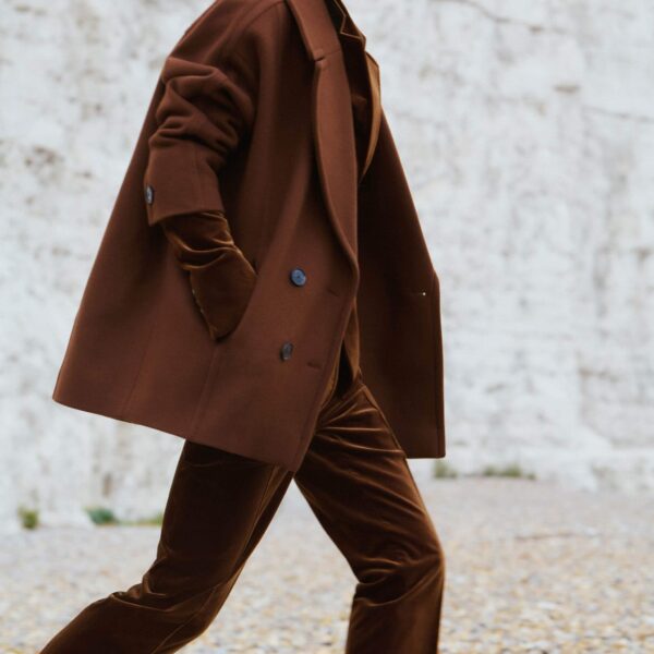 Me + Em Military Coat – luxury British Brown in Me and Em exclusively at Coveti