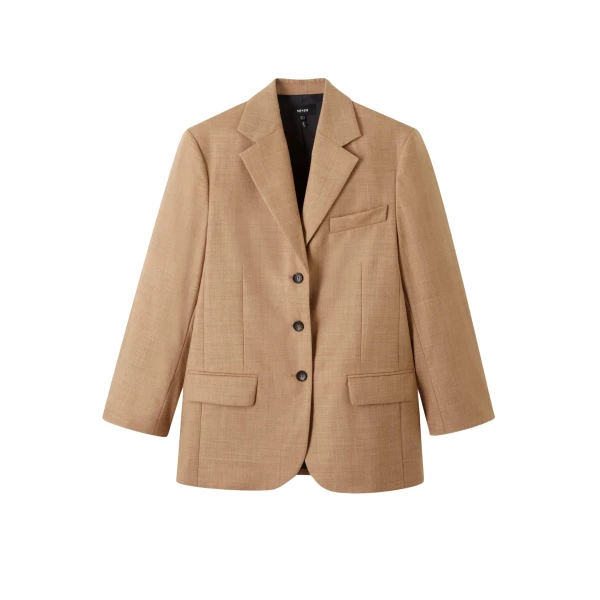 Me and Em Oversized Blazer – luxury British Brown in Me and Em exclusively at Coveti