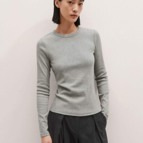 Me + Em Perfect Basic Top – luxury British Grey in Me and Em exclusively at Coveti