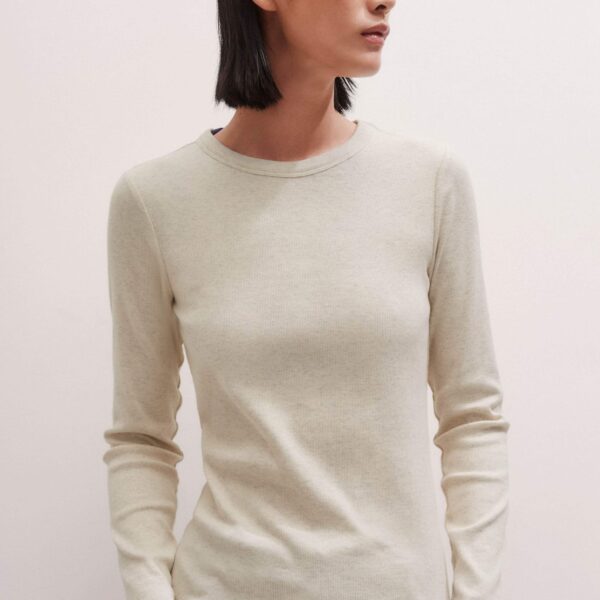 Me + Em Perfect Basic Top – luxury British Ivory in Me and Em exclusively at Coveti