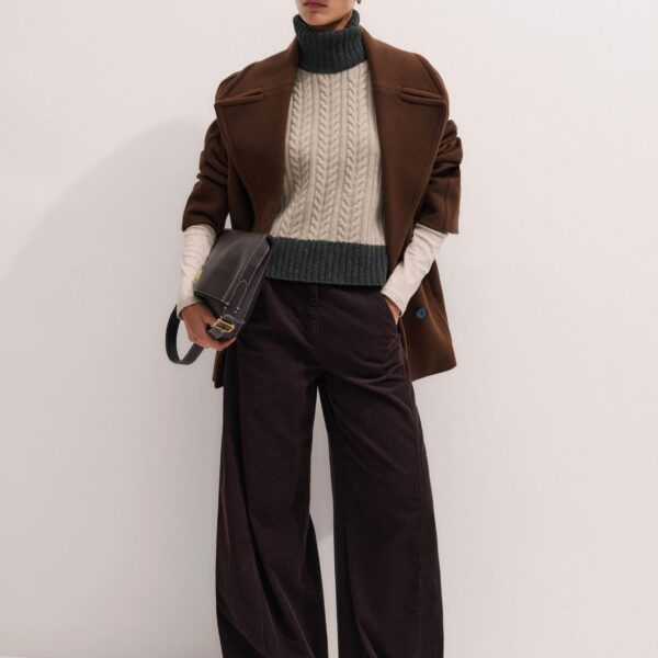 Me + Em Perfect Basic Top – luxury British Brown in Me and Em exclusively at Coveti