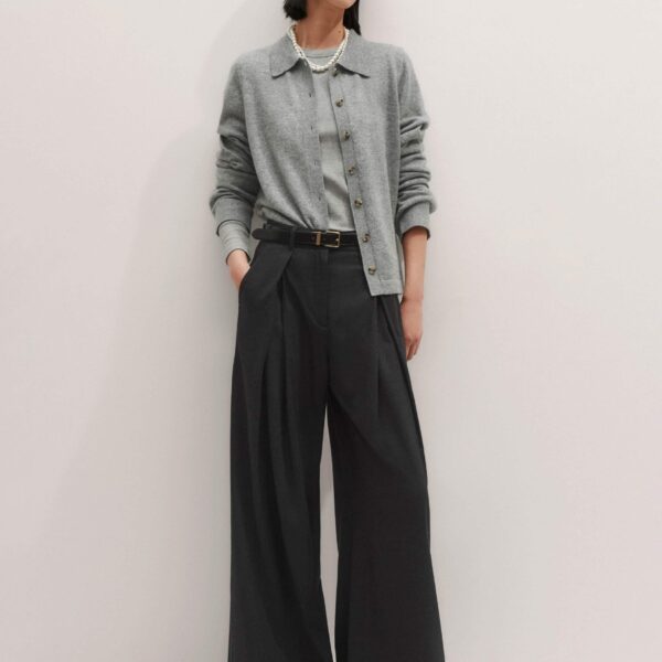 Me and Em Perfect Basic Top – luxury British Grey in Me and Em exclusively at Coveti