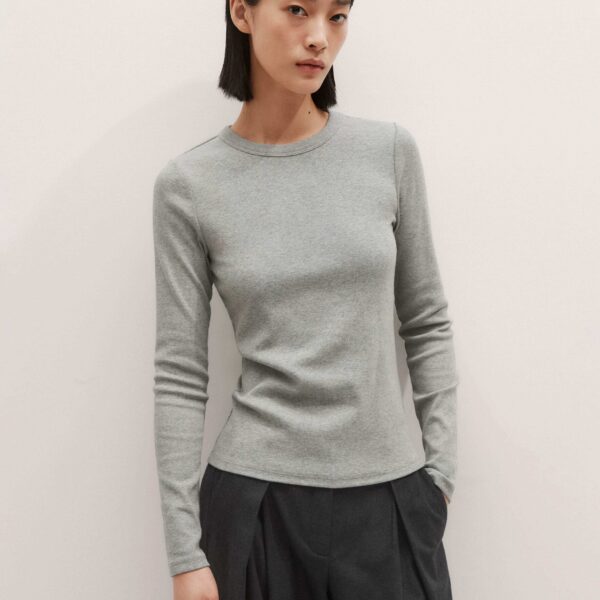 Me + Em Perfect Basic Top – luxury British Grey in Me and Em exclusively at Coveti