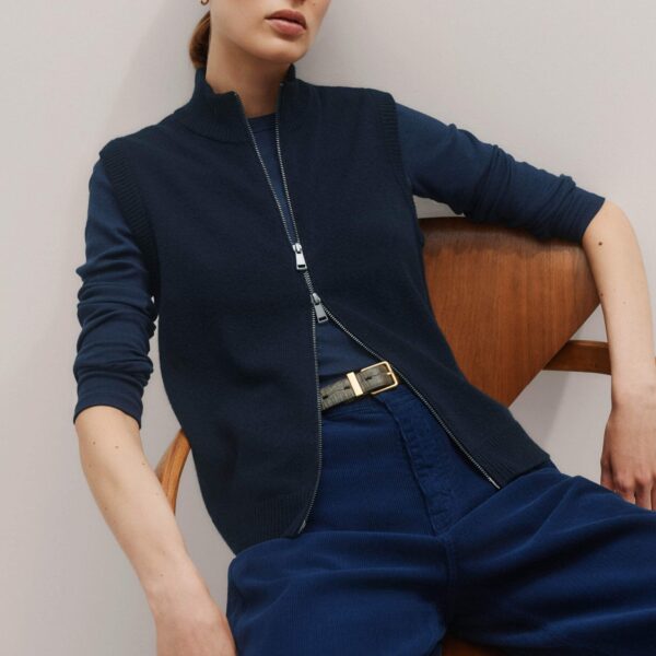 Me + Em Perfect Basic Top – luxury British Blue in Me and Em exclusively at Coveti