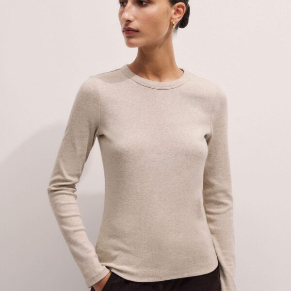 Me + Em Perfect Basic Top – luxury British Brown in Me and Em exclusively at Coveti