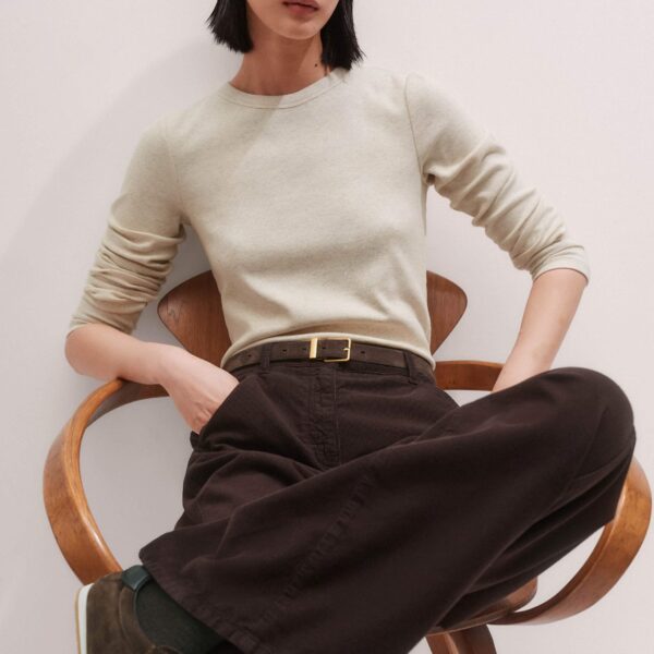 Me and Em Perfect Basic Top – luxury British Ivory in Me and Em exclusively at Coveti