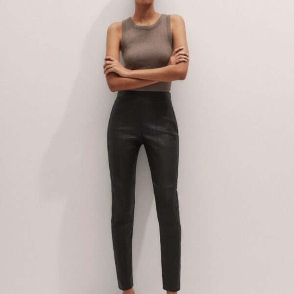 Me + Em Perfect Basic Vest – luxury British Brown in Me and Em exclusively at Coveti