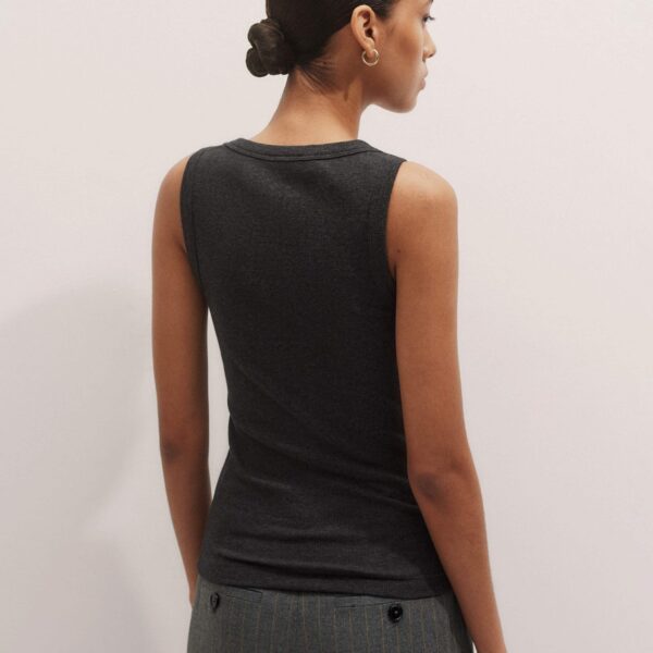 Me and Em Perfect Basic Vest – luxury British Grey in Me and Em exclusively at Coveti