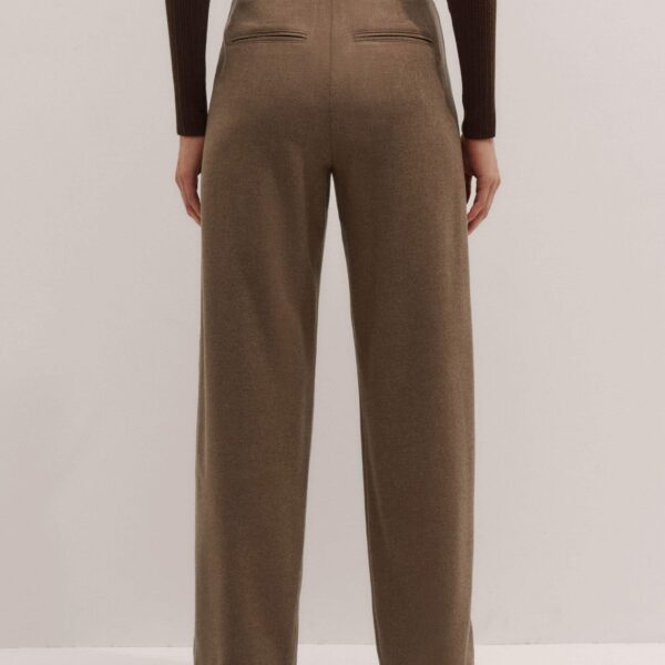 Me and Em Pleat Tapered Trouser – luxury British Brown in Me and Em exclusively at Coveti