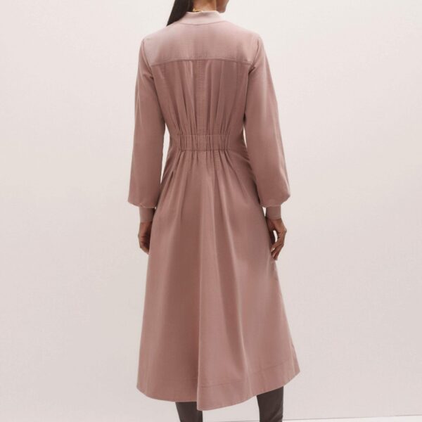 Me and Em Pleated Midi Dress – luxury British Pink in Me and Em exclusively at Coveti