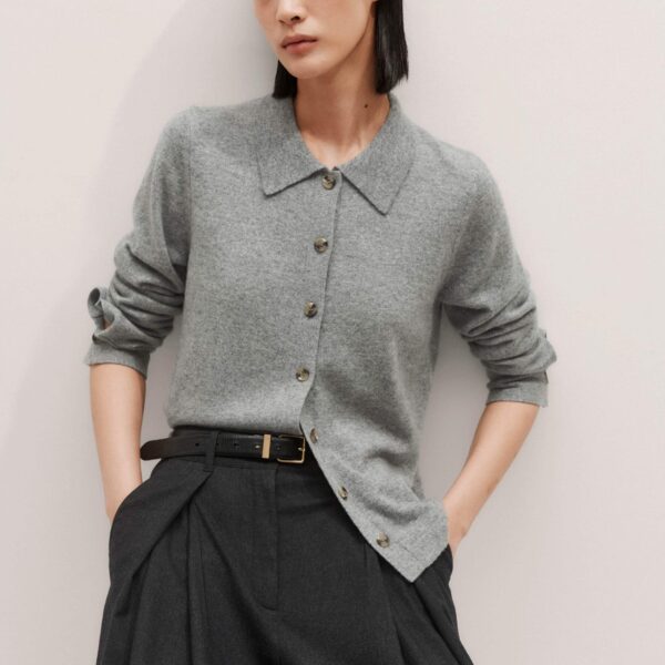 Me + Em Relaxed Knit Shirt – luxury British Grey in Me and Em exclusively at Coveti
