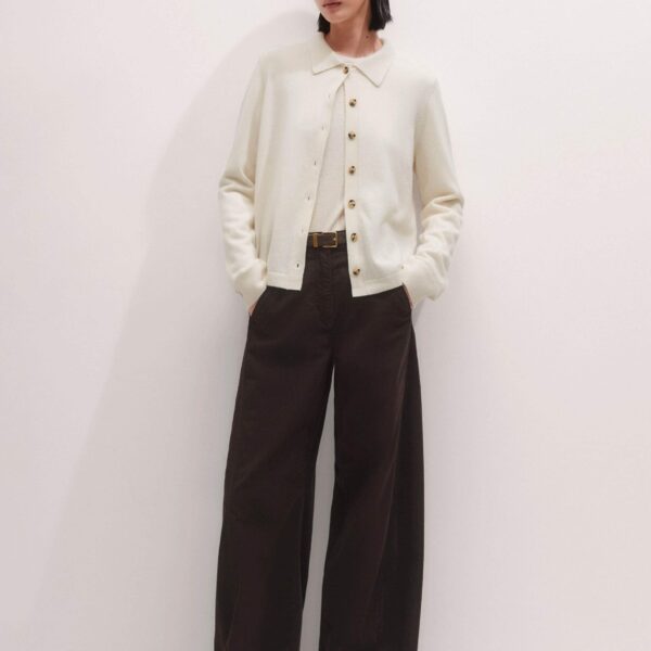 Me + Em Relaxed Knit Shirt – luxury British Ivory in Me and Em exclusively at Coveti