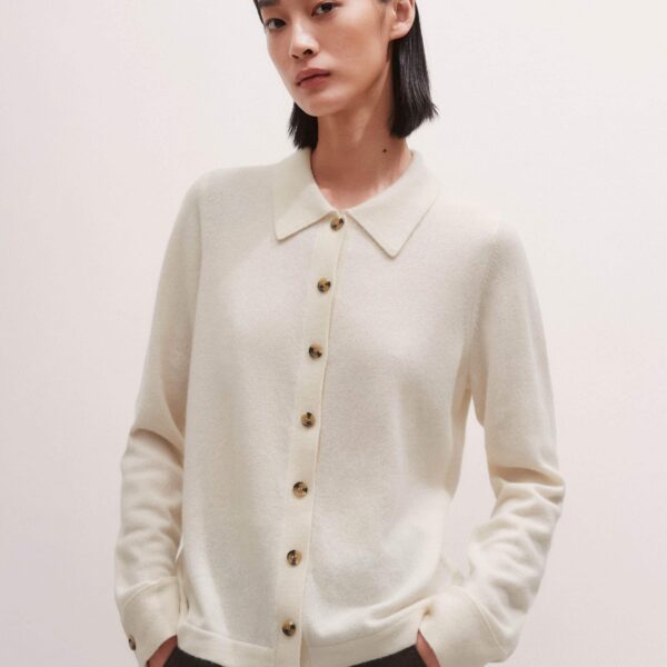 Me and Em Relaxed Knit Shirt – luxury British Ivory in Me and Em exclusively at Coveti