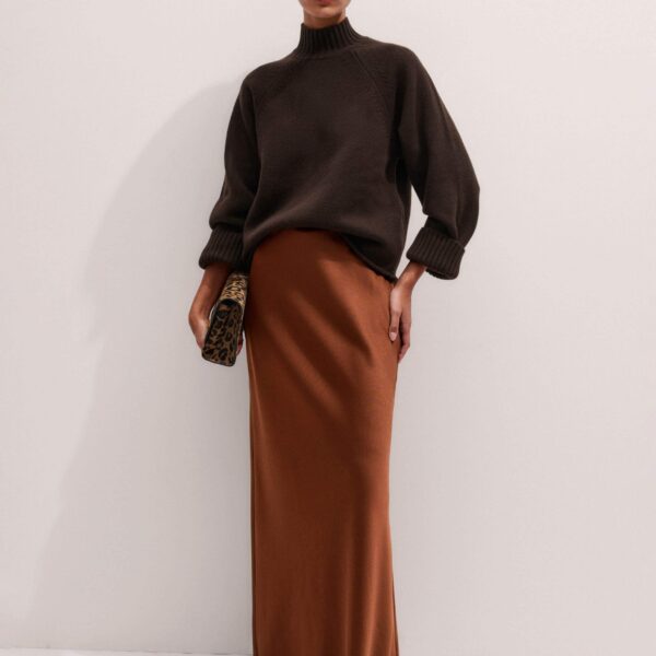 Me and Em Relaxed Luxe Sweater – luxury British Brown in Me and Em exclusively at Coveti